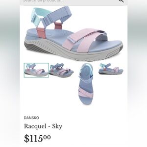Dansko Raquel Sport Sandal Blue and Pink with Sleek Design sz 39